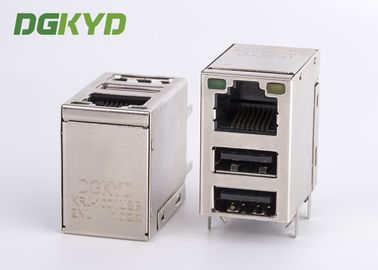 Linguetta schermata sul connettore di magnetica RJ45 di cat6 1000BASE con doppia PORTA USB 2.0