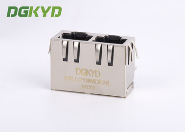 Tab Down Ganged Double Port Magnetic Modular Jack Cat5e Rj45 Keystone Connector