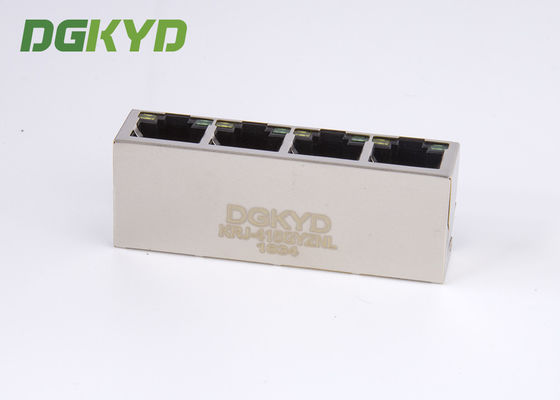 4 Port RJ45 Multiple Port Connectors With 100M Magnetics Module
