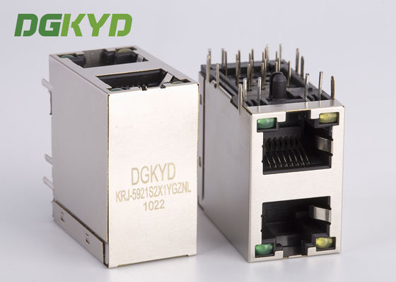 Cat 3 Stack RJ45 2 X 1 Dual Port Rj45 jack Network Rj45 Connectors