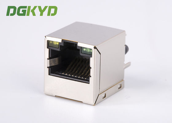 Vertical 180 Degree Ethernet Rj45 Connector Shielded Rj45 Jack With Magnetics