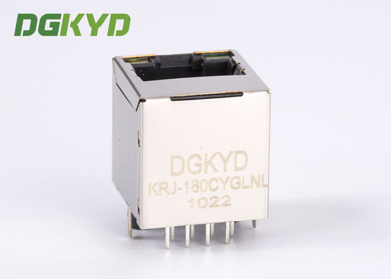 Vertical 180 Degree Ethernet Rj45 Connector Shielded Rj45 Jack With Magnetics