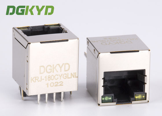 Vertical 180 Degree Ethernet Rj45 Connector Shielded Rj45 Jack With Magnetics