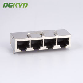 1x4 Multiple Port RJ45 Modular Jack quad ports connector combo for lan switch