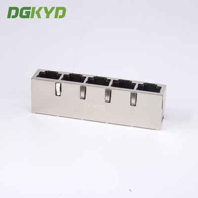 PCB Mount 1x5 Shield Five Ports RJ45 Connector Multiple Port Lan Modular Jacks