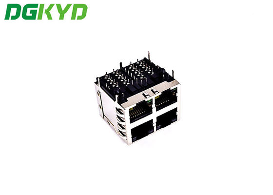 1 Gigabit 2x2 RJ45 Network Connector With PA66 Plastic Housing