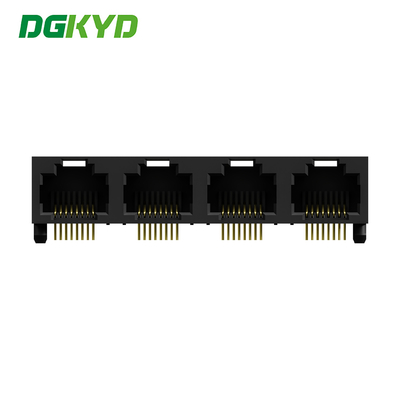 56DIP Cat5e Network Modular Jack 4Ports 8P8C Pin Pitch 1.02mm  RJ45 PCB Female Connector DIP DGKYD561488IWA1DY1Y022