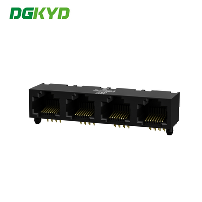 56DIP Cat5e Network Modular Jack 4Ports 8P8C Pin Pitch 1.02mm  RJ45 PCB Female Connector DIP DGKYD561488IWA1DY1Y022