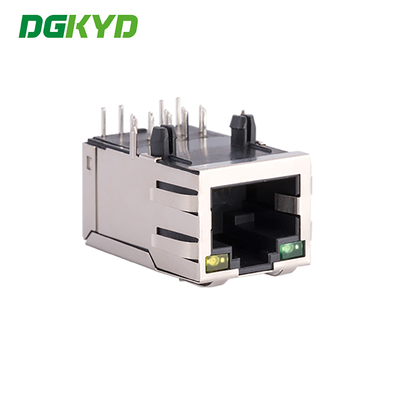 KRJ-015SHPOENL 25.4mm Single Port Rj45 Connector 100Mbps Filtering Integrated Transformer POE