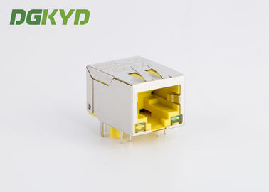 10 / 100 baseT RJ45 PCB connector with LAN Filter for Adsl, yellow housing