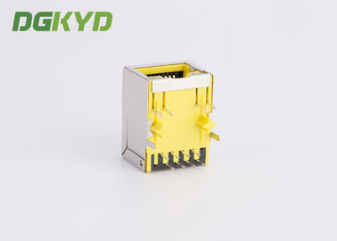 10 / 100 baseT RJ45 PCB connector with LAN Filter for Adsl, yellow housing