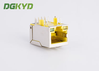10 / 100 baseT RJ45 PCB connector with LAN Filter for Adsl, yellow housing