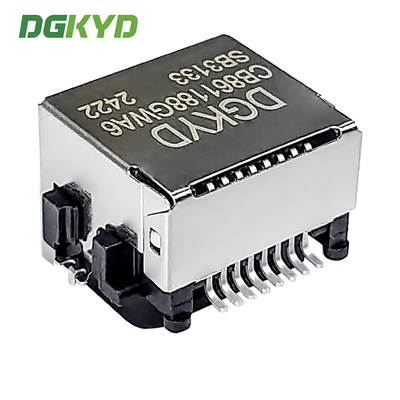 RJ45 Connector 1X1 8P8C Sinking Plate 8.6 3U Interface RJ45 SMD Connector DGKYDCB861188GWA6SB3133