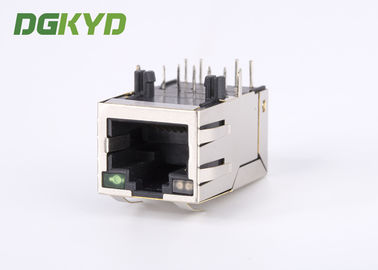 Factory price 25.4mm length Single port gigabit Ethernet RJ45 connector with LED