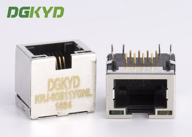 Ultra Low 11.5mm Height Shield Rj45 Ethernet Jack Connector With Y/G LEDs