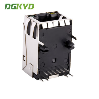 100 BASE cat 5 single port 6 pin Rj45 Lan Jack for Fiber Optic Transceivers  KRJ-254GYNL