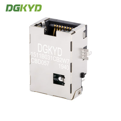 RJ45 direct insertion network port with transformer, thin sinking plate DGKYD1511B031CB2W7CBD057