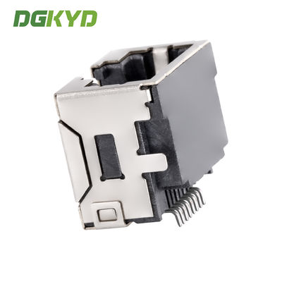 Custom Shield 8p8c SMT Rj45 Keystone Jack , Extra Low Profile Ethernet Connector KRJ-85A85MMNL
