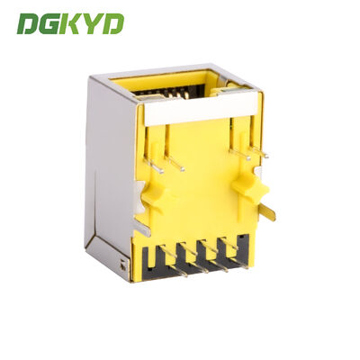 10/100 baseT RJ45 connector industrial Ethernet socket PCB connector with LAN Filter for Adsl, yellow housing KRJ-109YGZDEYNL