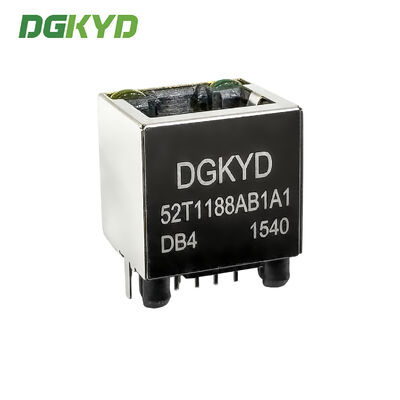 RJ45 single port socket 8P8C with light strip shielding flat pin gold-plated 6U DGKYD52T1188AB1A1DB4