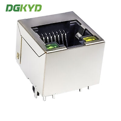 RJ45 Without Transformer Network Port Socket 8P8C With LED Direct Insertion Vertical RJ45 DGKYD52A1188AB1A3D1Y1143