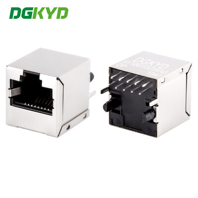 Customized single port vertical RJ45 Modular Jack PCB Mount PoE ethernet connector DGKYD511B015GWA8DP