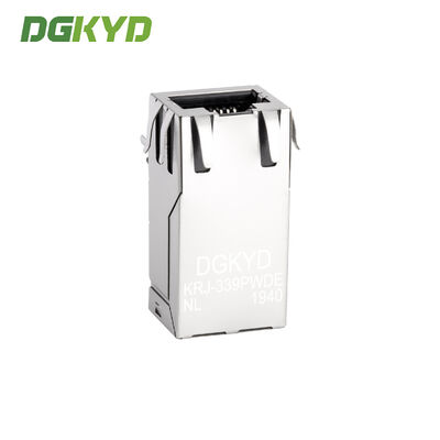 One Port PoE Rj45 Transformer , 1000m Integrated 12 Pin Rj45 For Fiber Optic Transceiver KRJ-339PWDENL