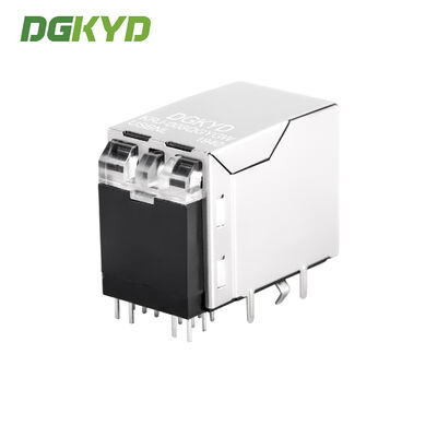 Gigabit RJ45 Connector RJ45+USB2.0 Socket with LED No Spring KRJ-008QGYGWUSBNL