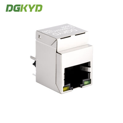 Metal Shielded 180 Degree Top Entry RJ45 Magnetics Ethernet Connector RJ45 network connector with notch, 100Mbps filter DGKYD511B002AC2A1D068