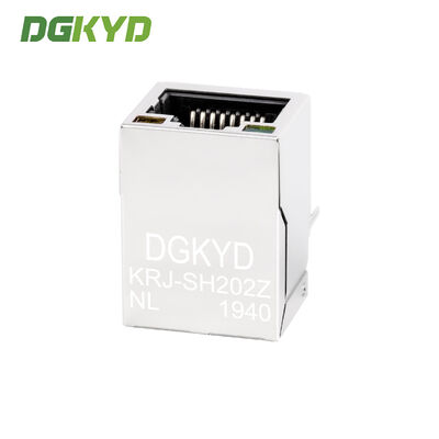 KRJ-SH202ZNL Single-port RJ45 Connector Gigabit Filtered with LED Indicator and Shielding for Industrial Ethernet Port