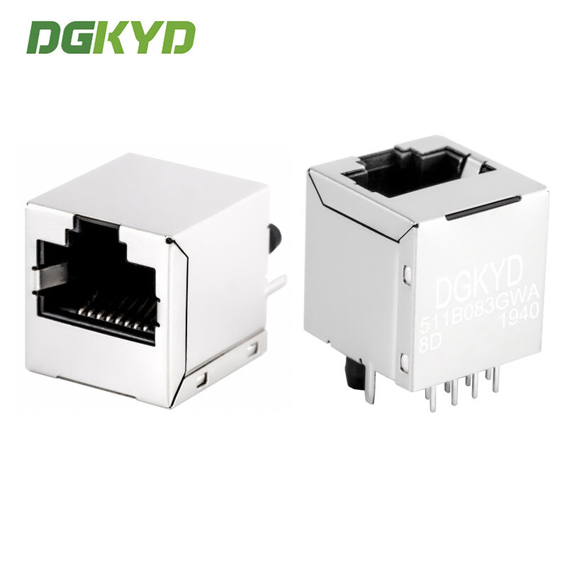 RJ45 network port connector 100Mbps integrated transformer vertical network port DGKYD511B083GWA8D