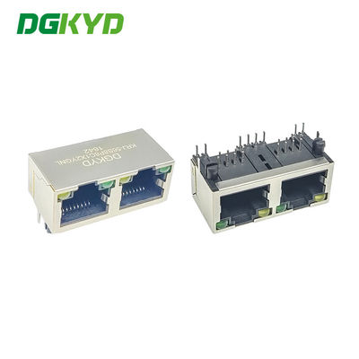 Ethernet Ganged Jack Combo 100base Tx Rj 45 1 x 2 di 2 porti RJ45 di KRJ-56S8P8C1X2YGNL