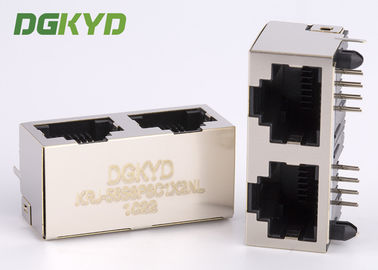 Incavo costato economico Rj45 dello schermo 1x2 Tab Up Double Port Ethernet Jack modulare
