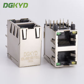 Prese modulari della piattaforma 2 dei porti RJ45 del recipiente di Ethernet doppia del connettore con Y/G LED