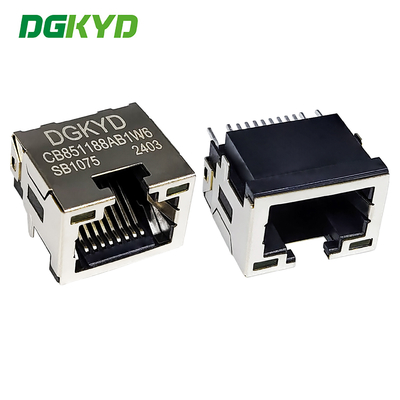 RJ45 Connector SMD Connector Sinking Board 8.5 con luce 8P8C Tipo di cerotto DGKYDCB851188AB1W6SB1075