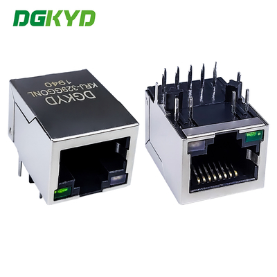 Interfaccia di rete RJ45 con luce a LED connettore Gigabit Ethernet presa orizzontale KRJ-329GGONL