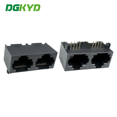 Rete RJ45 presa femmina con connettore di rete a doppia porta in plastica 8P8C DGKYD561288IWA1DY1