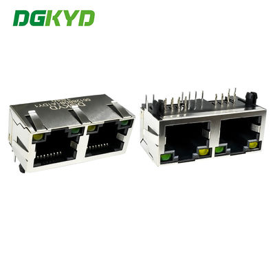 Interfaccia orizzontale RJ45 8P8C con luce, molla di schermatura, porta a maglia a ago rotondo DGKYD561288DB1A1DY1