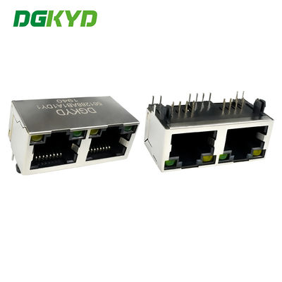 Interfaccia orizzontale RJ45 con pin rotondo 1X2 porta di rete 8P8C con luce e schermatura DGKYD561288AB1A1DY1