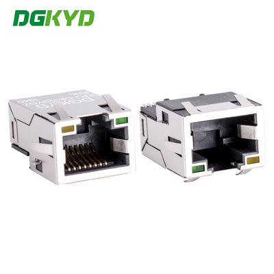 Connettore Ethernet RJ45 placcato oro con linguetta verso l'alto a porta singola, SMD Cat6 a profilo extra basso