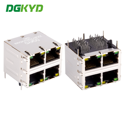 Scudo 2X2 doppio ponte 4 porte 1000M Cat6 RJ45 Jack modulare con filtro Ethernet DGKYD22Q077DB2A4D068