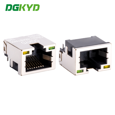 Disco di lavanderia con connettore RJ45 con profilo basso Rj45 Jack SMT 4.2 DIP con schermo e luce DGKYDCB421188AB1W6DB1075
