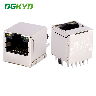 Connettore RJ45 verticale Ethernet a 180 gradi con filtro integrato Gigabit DGKYD511Q106AB1A8D