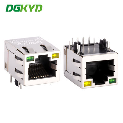 Presa di rete RJ45 con trasformatore integrato da 100 Mbps con luce e schermatura KRJ-SH105GYENL