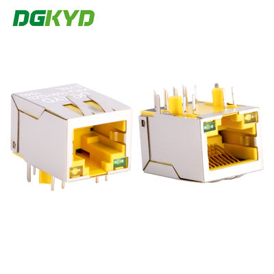 10/100 baseT RJ45 connettore socket Ethernet industriale connettore PCB con LAN Filtro per Adsl, alloggiamento giallo KRJ-109YGZDEYNL