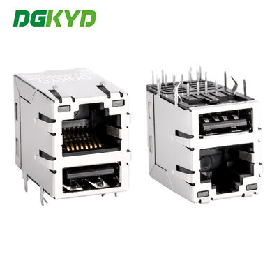 RJ45 con presa USB 2.0 Gigabit filtro integrato connettore di rete di porta KRJ-008QUSBNL