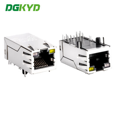 Connettore LED G/O/Y DGKYD411Q117DF5A1DP di Ethernet di POE 12 Pin Single Port RJ45 della banda di gigabit