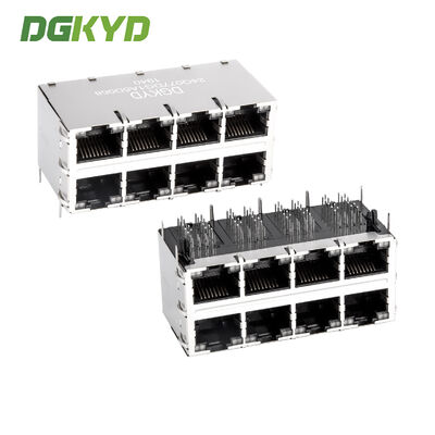 Connettore RJ45 a doppio ponte su misura 2x4 con prestazioni di velocità Cat6 e montaggio di ingresso laterale