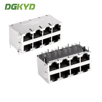 Connettore RJ45 Gigabit Ethernet a 8 porte con componenti magnetici per reti ad alta velocità