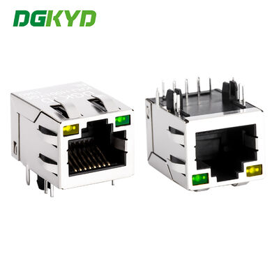Side Entry RJ45 Magnetics Jack con LED per applicazioni Ethernet da 100 Mb KRJ-H001YGENL